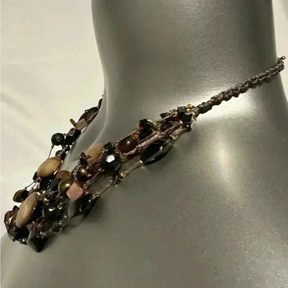 2 for $30 💎VINTAGE  MULTI LAYERS BEADED NECKLACE - Picture 3 of 15